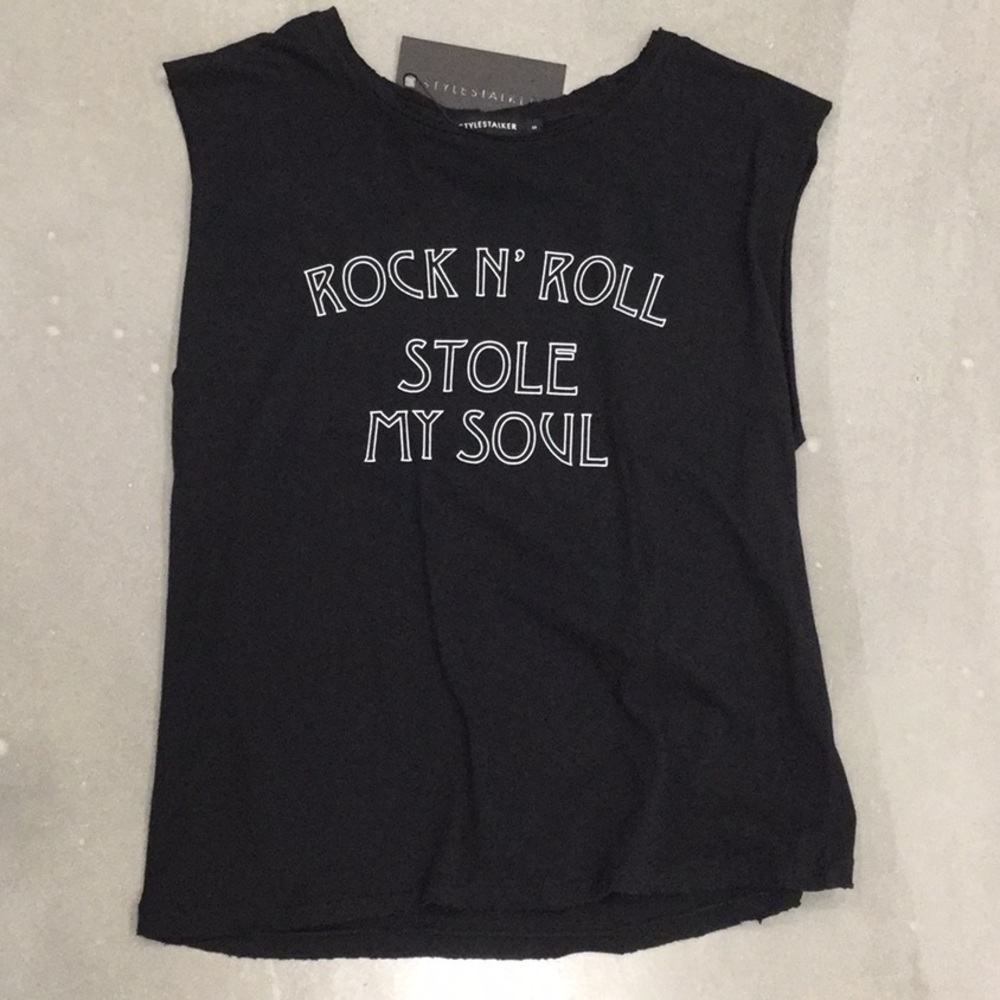 Stylestalker Rock N’ Roll Stole My Soul Black Tank